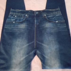 BNWOT  faux denim jean style compression leggings